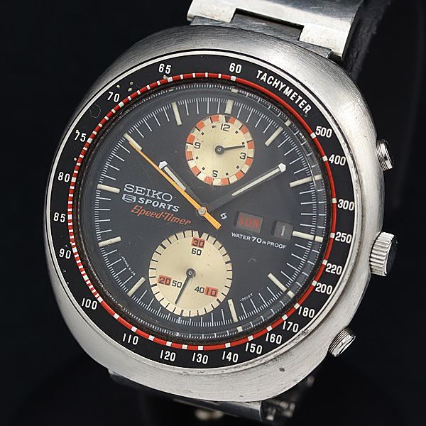 1円 セイコーファイブスポーツ 6138-0010 AT/自動巻 デイデイト 黒文字盤 メンズ腕時計 MTM 5531400