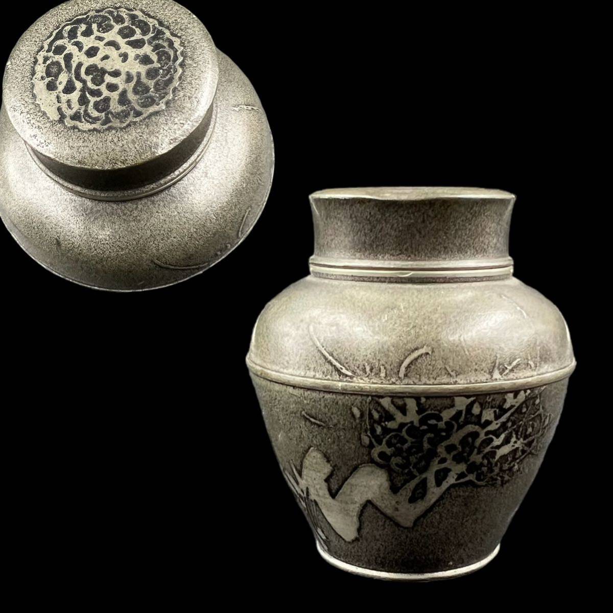 乾茂號造 錫製 煎茶道具 茶壺 茶心壺 茶壷 茶入 古錫 茶道具 錫 乾