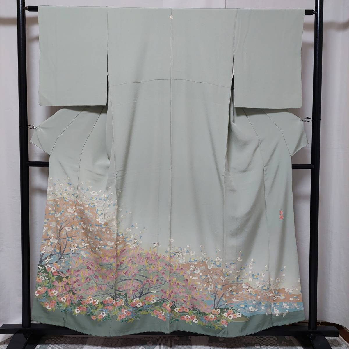 平和屋着物□訪問着 駒刺繍 草花文 暈し染め 金彩 逸品 ua0810 【公式