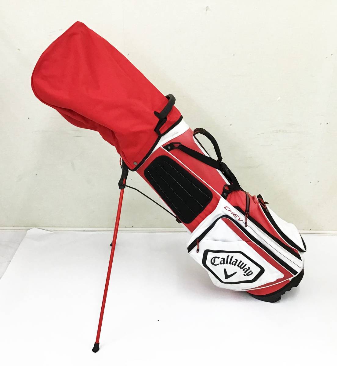 Callaway ゴルフバッグ 黒/赤 5分割 フード有 オマケ付 #A80LS 楽天
