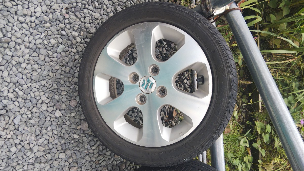 スズキ ワゴンR 純正アルミホイール おまけタイヤ付き 4本セット165/55 R14 売り切り