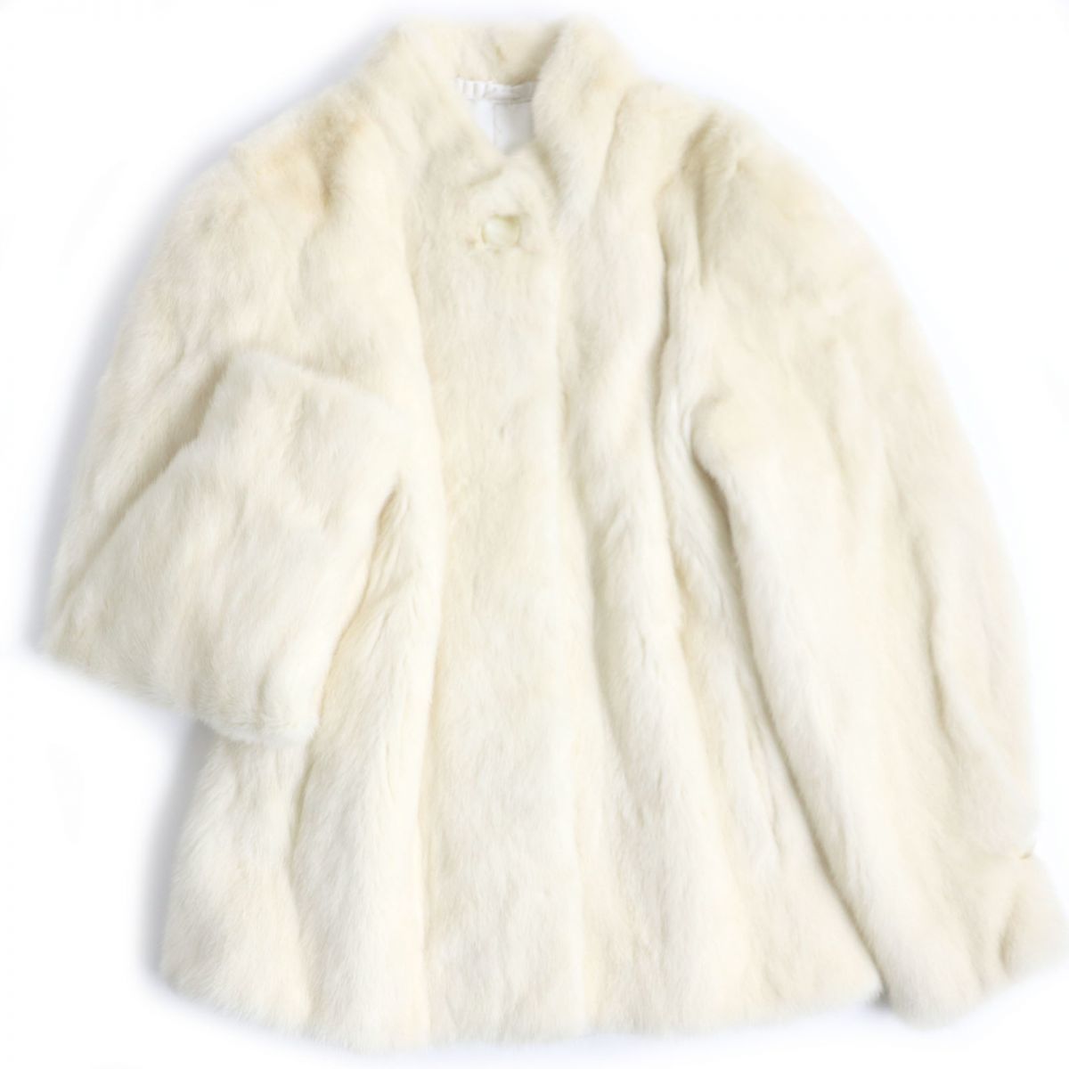 毛並み美品▽SAGA MINK サガ パールホワイトミンク 本毛皮コート