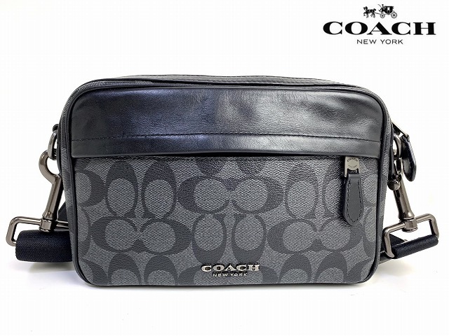 極美品★送料無料★ コーチ メンズ COACH グラハム シグネチャー クロスボディー ショルダーバッグ
