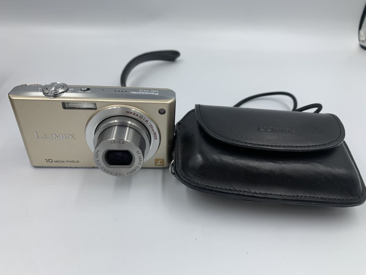 美品 動作品 Panasonic LUMIX DMC-FX35 パナソニック ルミックス 1,070万画素 光学4倍ズーム レザーケース付き デジカメ デジタルカメラ