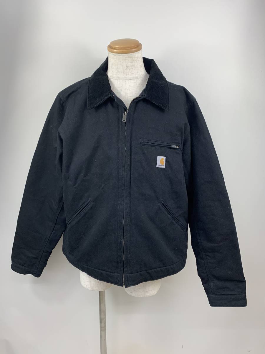 132-KM2462-120r Carhartt カーハート DUCK DETROIT JACKET ダックデトロイトジャケット Lサイズ ワークジャケット ブラック 中古品