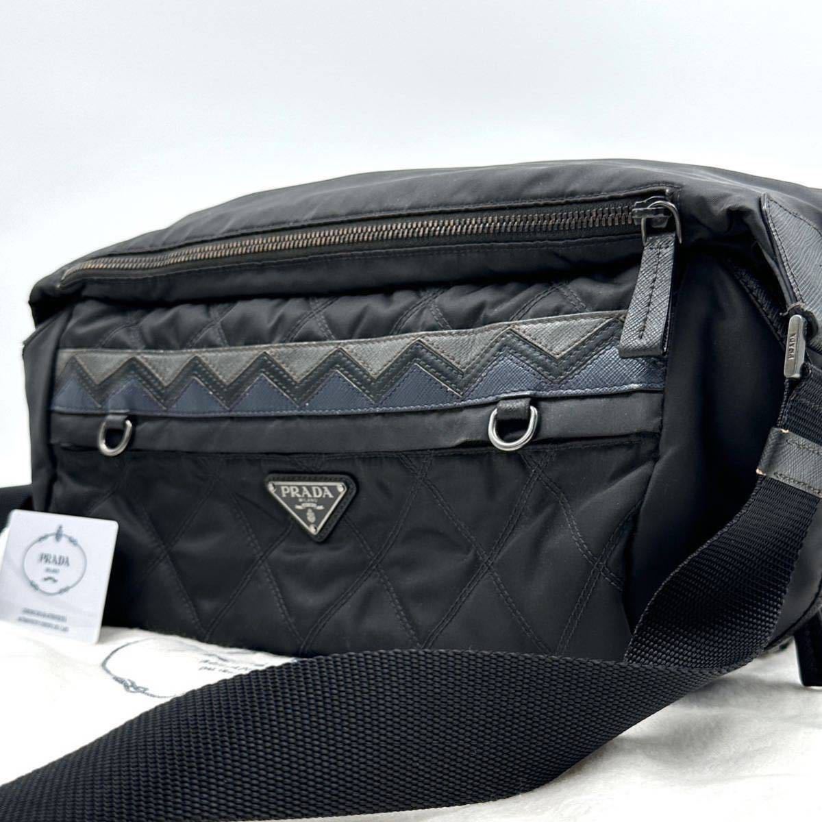 極希少】PRADA プラダ ショルダーバッグ キルティング 三角ロゴ 