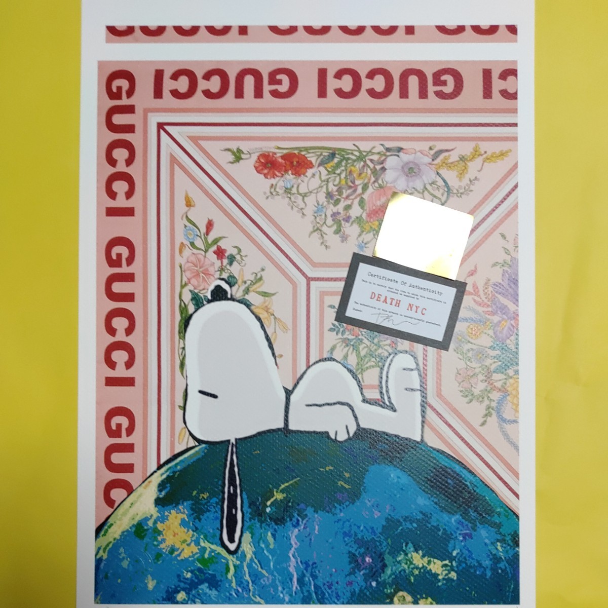 DEATH NYC スヌーピー SNOOPY GUCCI 世界限定100枚 DEATH NYC 世界限定100枚 アートポスター スヌーピー SNOOPY グッチ