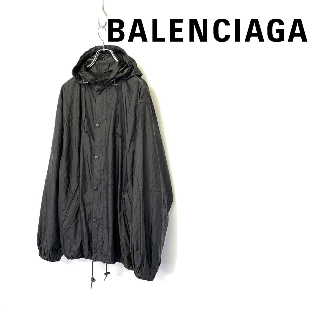 2022SS BALENCIAGA Allover Logo バレンシアガ ナイロン ロゴ ジャケット size XXS 1014025