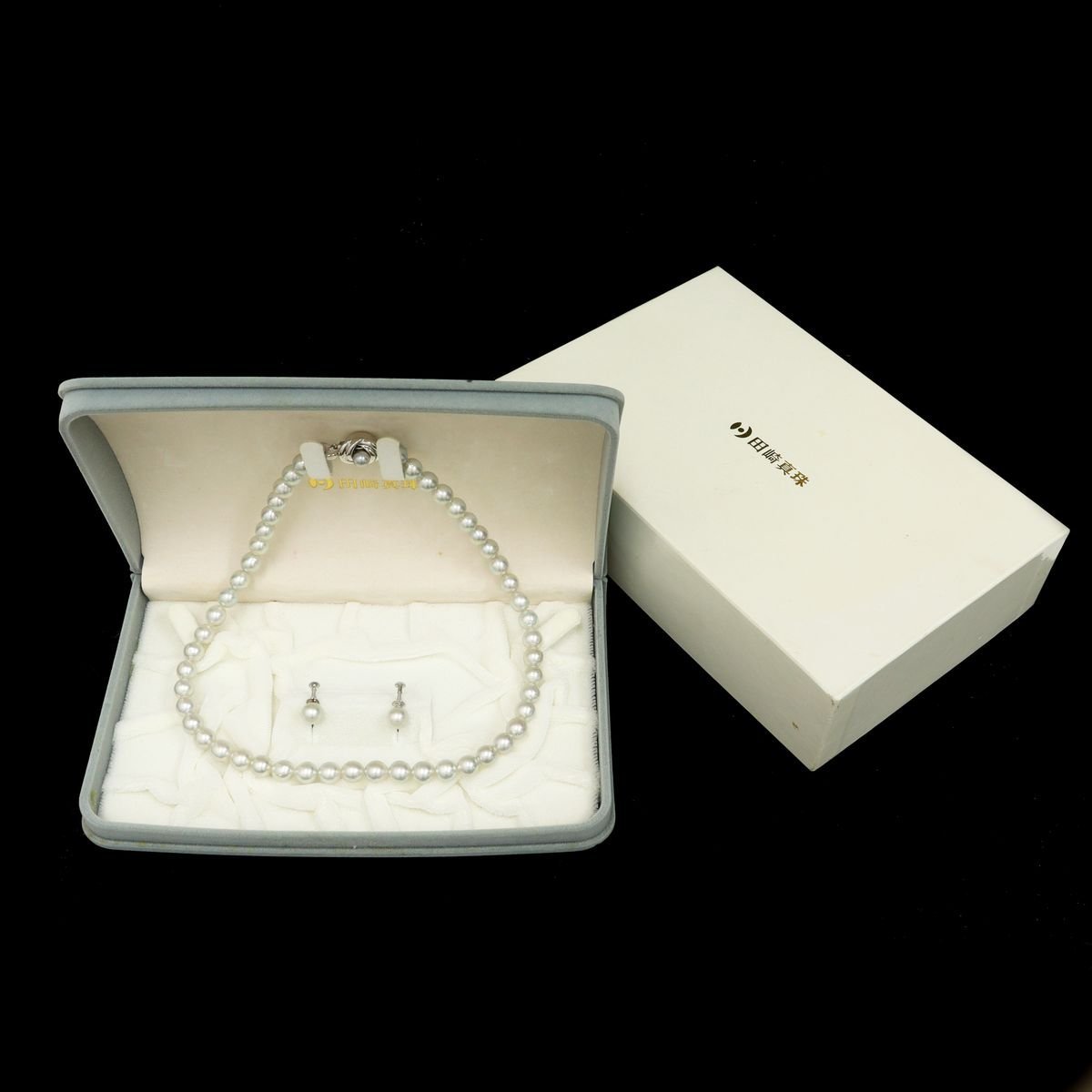TASAKI 田崎真珠 SV金具/K14WG アコヤグレーパール 真珠 ネックレス 