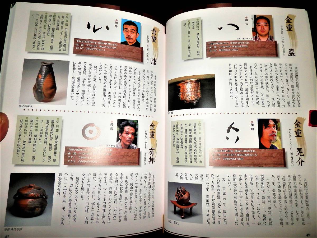 書籍/備前焼-作家.窯元名鑑/金重陶陽.藤原啓.金重素山.大饗仁堂.中村