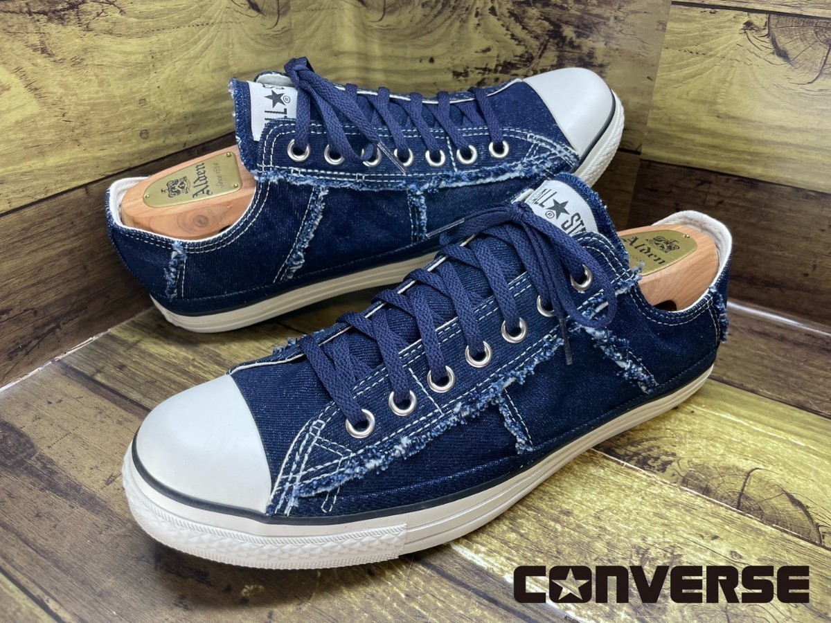 名機降臨！箱付/未使用品！定7700円！コンバース【ALL STAR/LP DENIM FR SLIP OX】高級ローカットスニーカー/スリッポン！インディゴ 28cm
