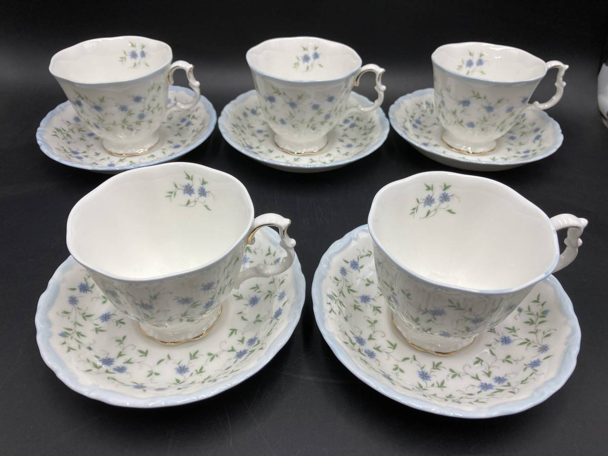 ★◆【USED】ロイヤルアルバート カップ＆ソーサ 5客セット キャロライン 食器 80サイズ