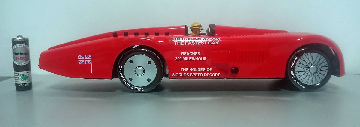 30s 復刻 ブリキ 28㎝ ゼンマイ走行 '1927 サンビーム 1000Hp レコード