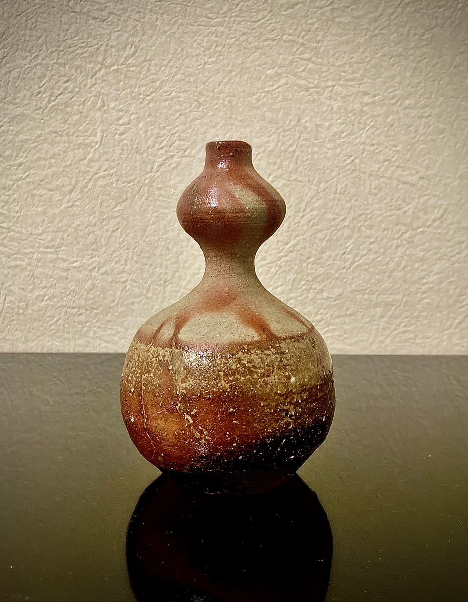 【本物保証品】備前焼 横山伸一作 瓢形徳利 茶道千家遠州流石州流宗和流儀有楽流藪内流庸軒流