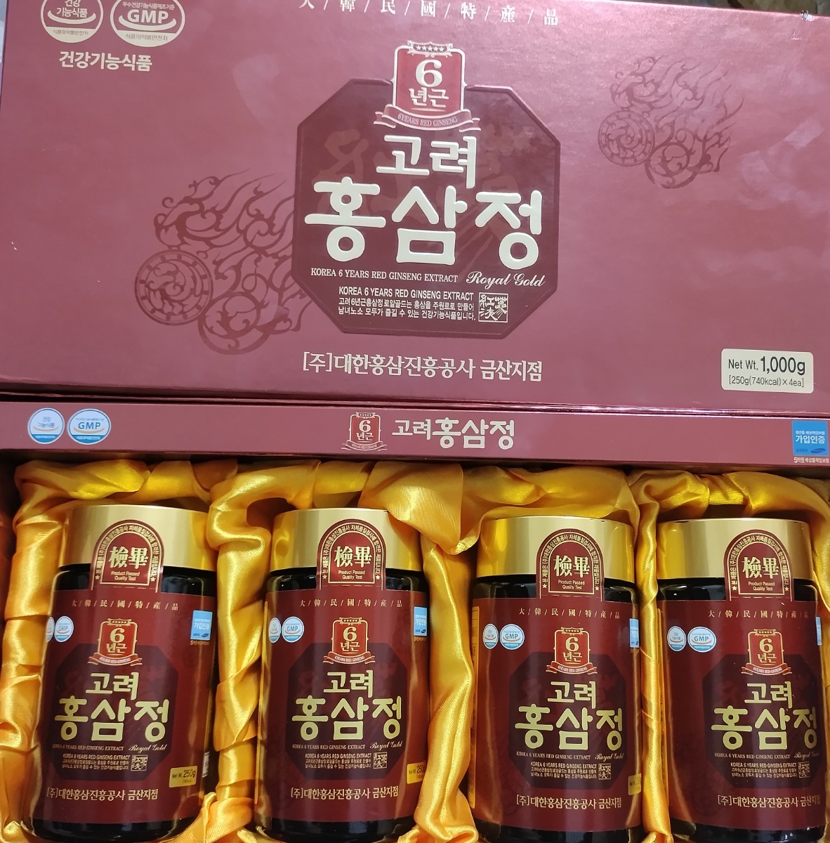 新品 6年根高麗紅蔘精GOLD250g×4本 高麗人参エキス 6年根 高麗紅参 ゴールドの通販 高麗人参濃縮エキス 250g×2