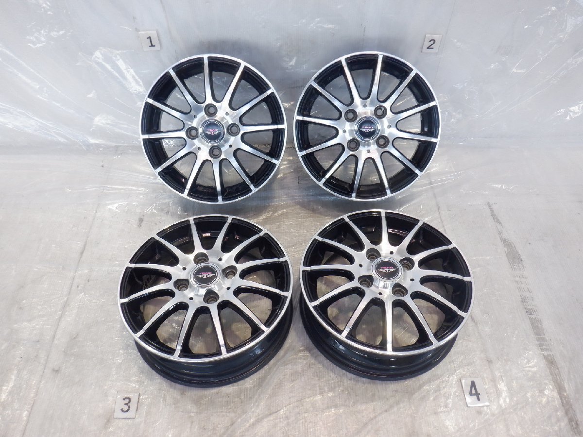 4H 100 4.00B +45 13インチ 社外品 weds ウェッズ TEAD テッド アルミホイール 4本セット +45 13インチ 4H 155&frasl;65R13 NEXEN φ73