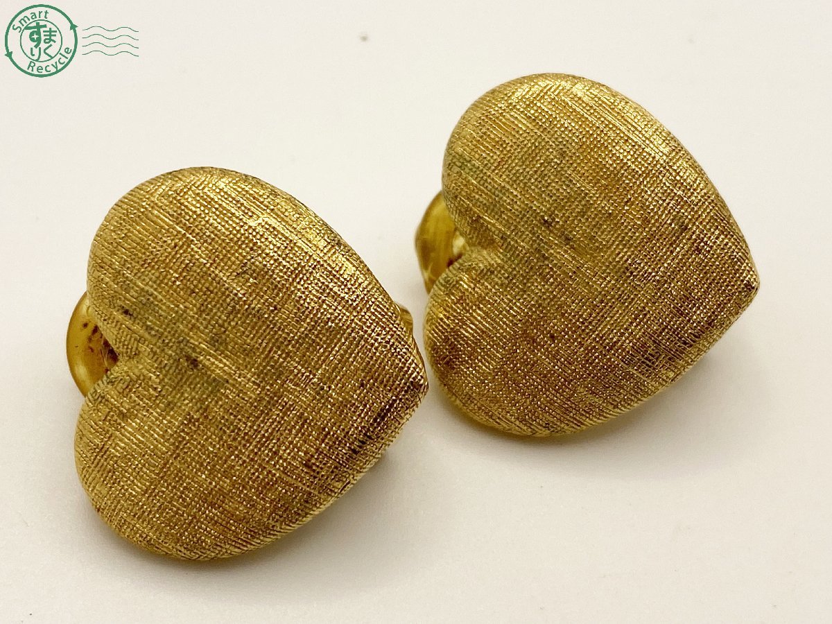 10332842　△ Christian Dior クリスチャン・ディオール イヤリング ハート モチーフ ゴールドカラー レディース 服飾小物 ヴィンテージ