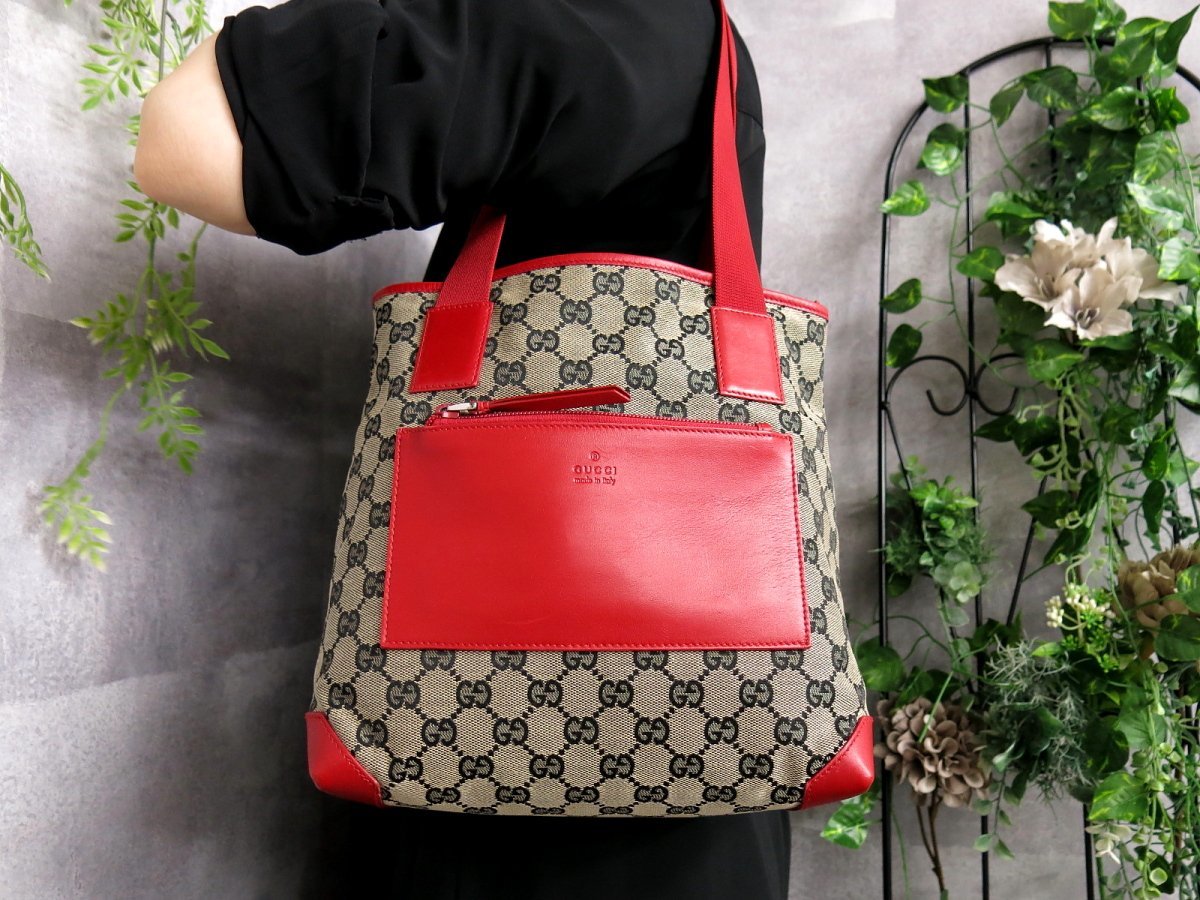 ○超美品○GUCCI グッチ○GGキャンバス カーフ レザー 本革○トート ○超美品○GUCCI グッチ○GGキャンバス カーフ レザー 本革○トート
