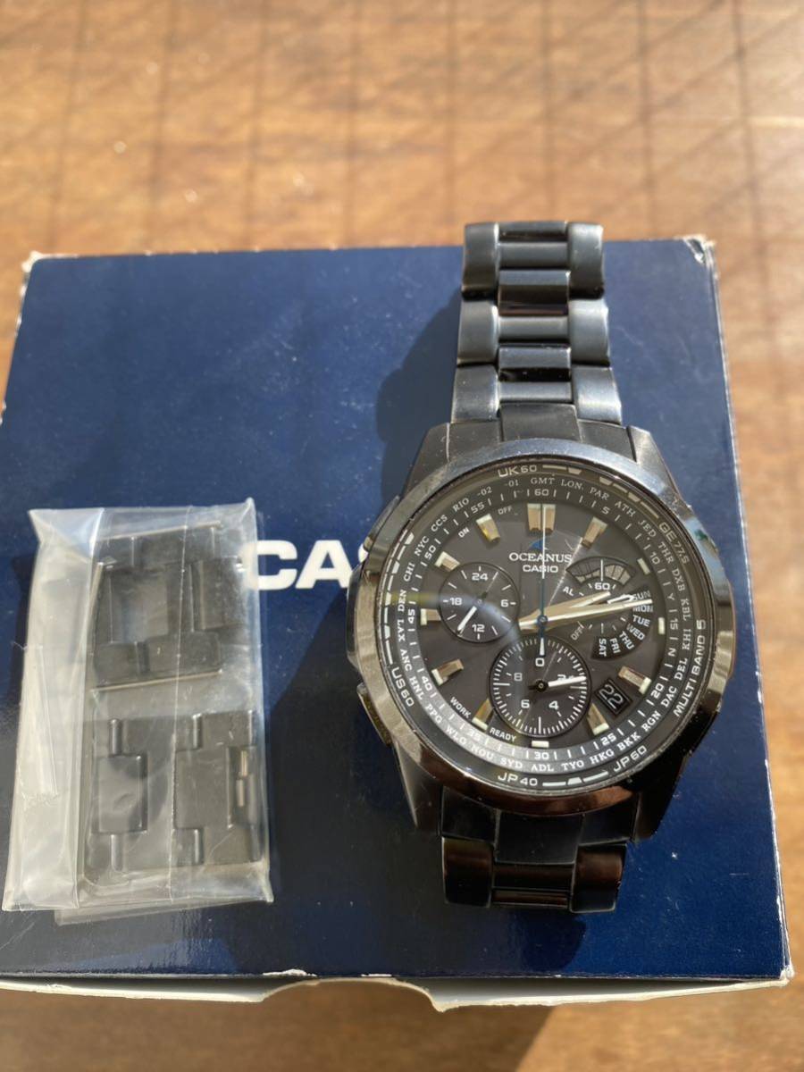 【稼働】カシオ オシアナス ソーラー 腕時計 ブラック 0CM-M700デイト カシオ オシアナス OCW-M700 タイドグラフ 電波ソーラー 訳アリ 【公式