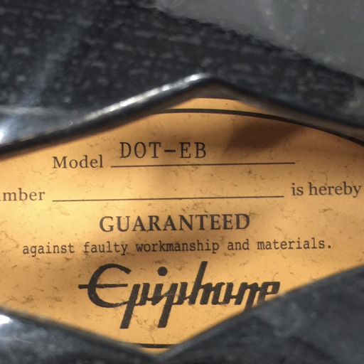 エピフォン ドットEB セミアコギター ホロウボディ ブラック 弦楽器 Epiphone Epiphone エピフォン セミアコ ホロウボディ・タイプ バイオリンベース VS|ハードオフ公式通販