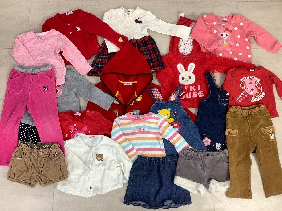 MikiHause ミキハウス 18着まとめ 90サイズ 女児 女の子用 ACBF 中古品