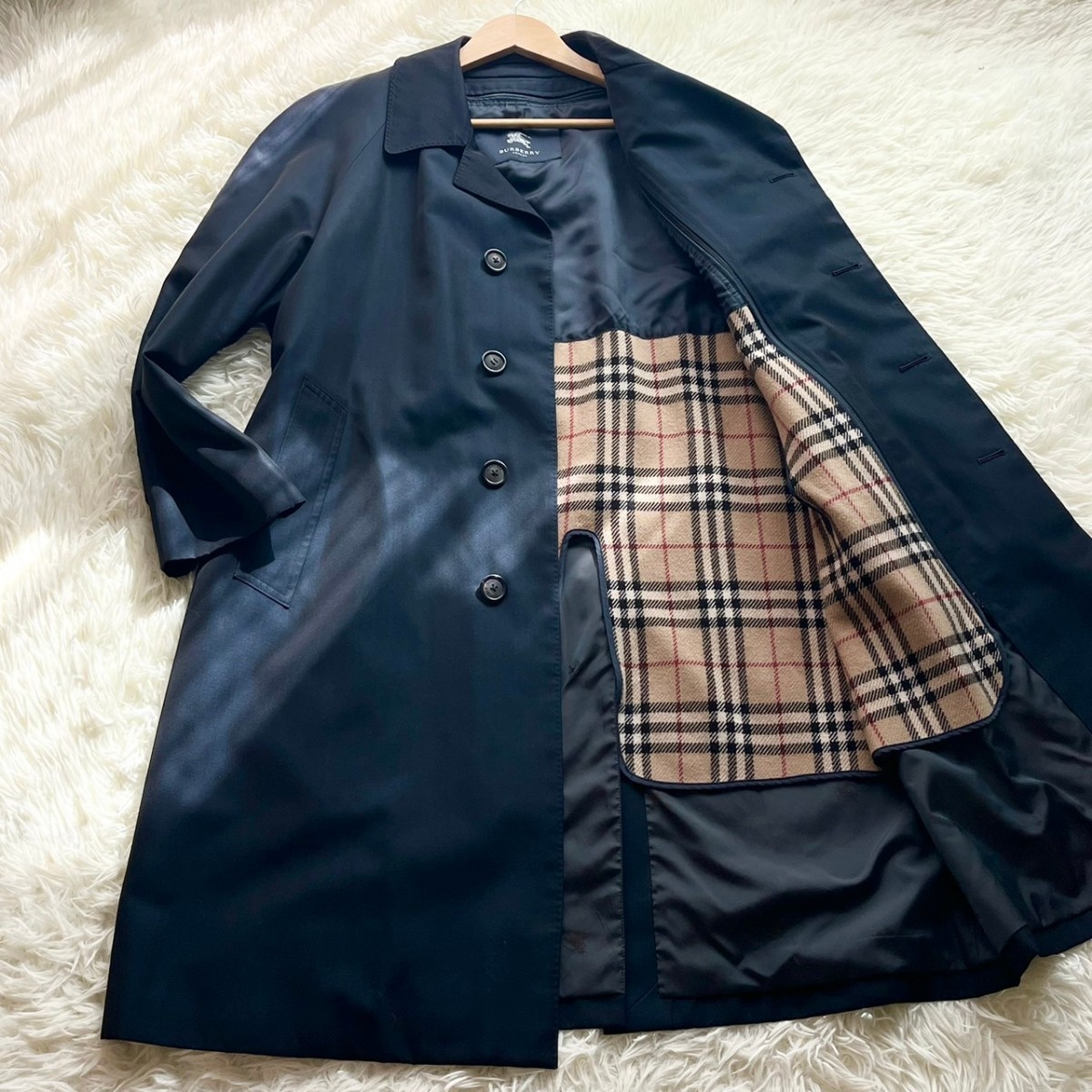 極美品○バーバリー BURBERRY カシミヤライナー ホースロゴ トレンチ 