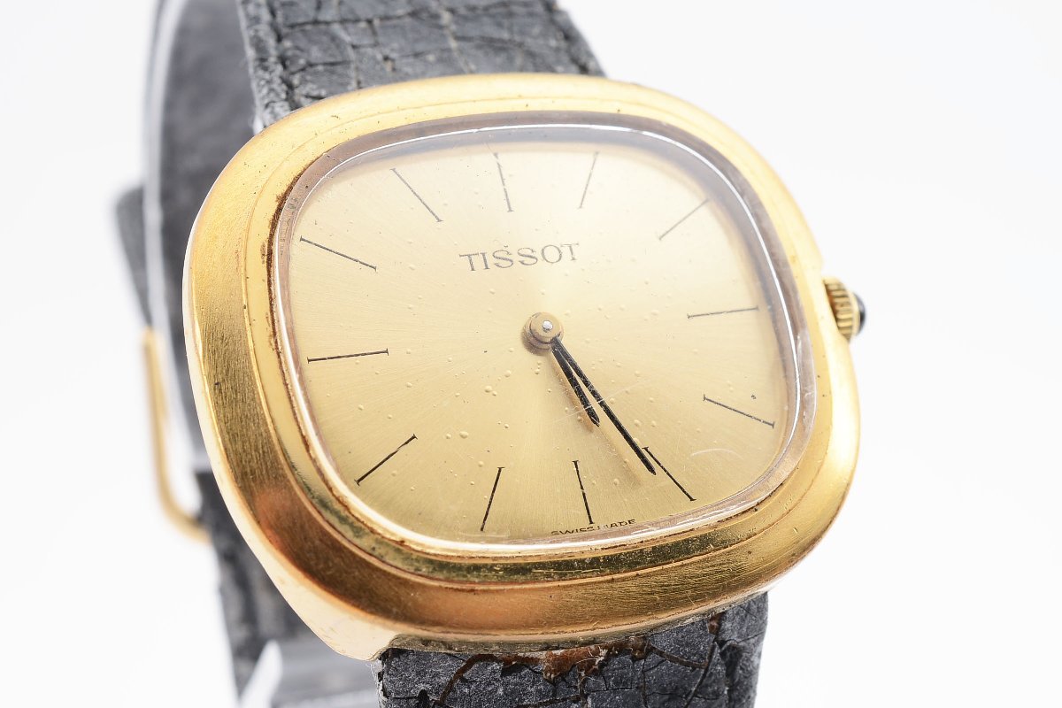 稼働品 ティソ スクエア ゴールド 手巻き メンズ TISSOT ティソ TISSOT