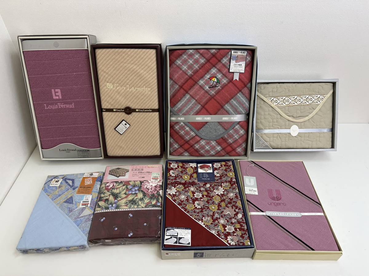 231023F こたつ布団カバー ８点 おまとめ セット 上掛 中掛 こたつ毛布 暖卓用 Dior Guy Laroche 防ダニ加工 長方形 花栞 箱あり 日本製 こたつ布団掛けカバー knit 四角形タイプ 210×310cm 撥水 在庫処分こたつ上掛けカバー