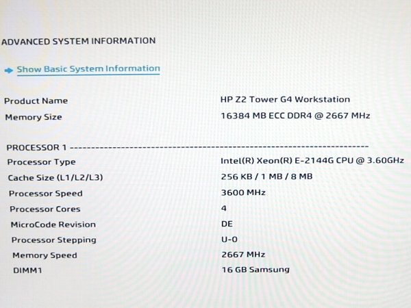 Tower Z2 HP Workstation - G1i x Intel : ワークステーション G9