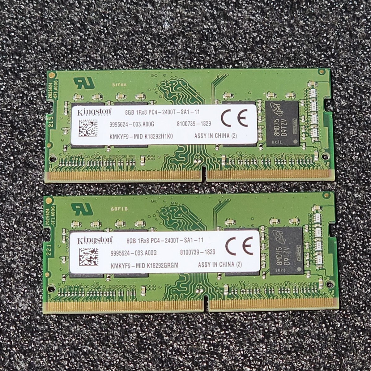 Kingston DDR4-2400MHz 16GB (8GB×2枚キット) 動作確認済み ノート