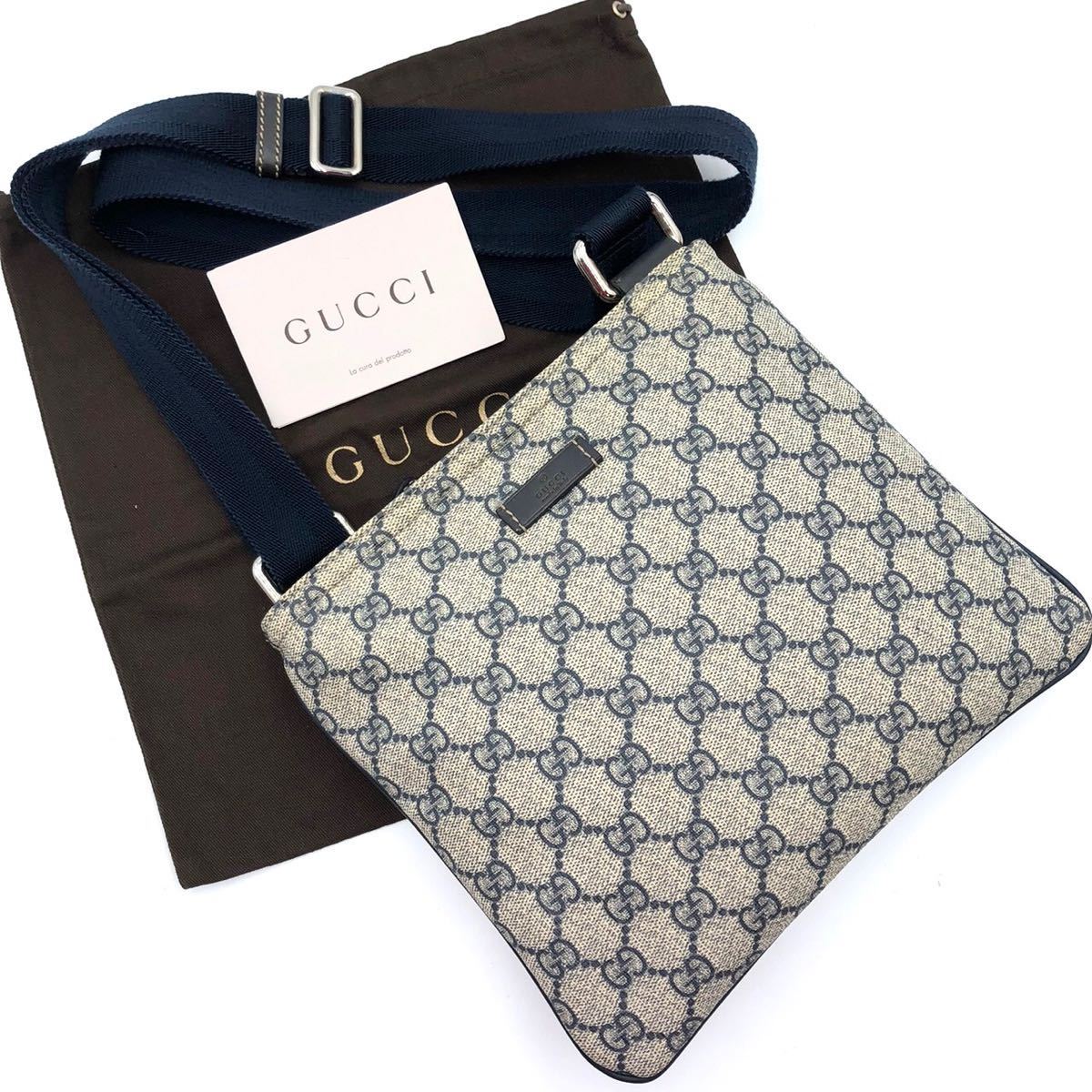 102224 美品○GUCCI グッチ ショルダーバッグ メンズ レザー×PVC 斜め 