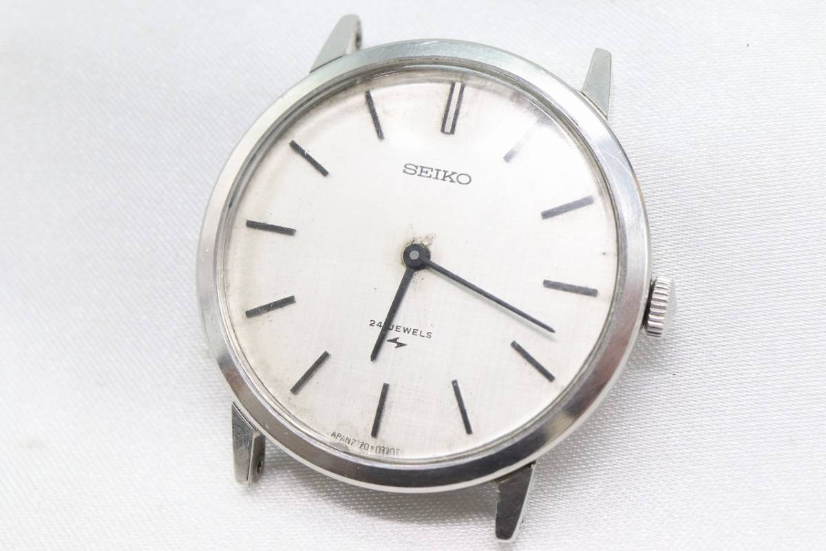 【W92-11】動作品 SEIKO セイコー シャリオ 24石 手巻き 腕時計 フェイスのみ 2220-0180 メンズ【送料全国一律185円】