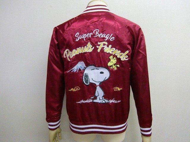 新品 スヌーピー/SNOOPY スカジャン赤M メンズ レディース アメカジ