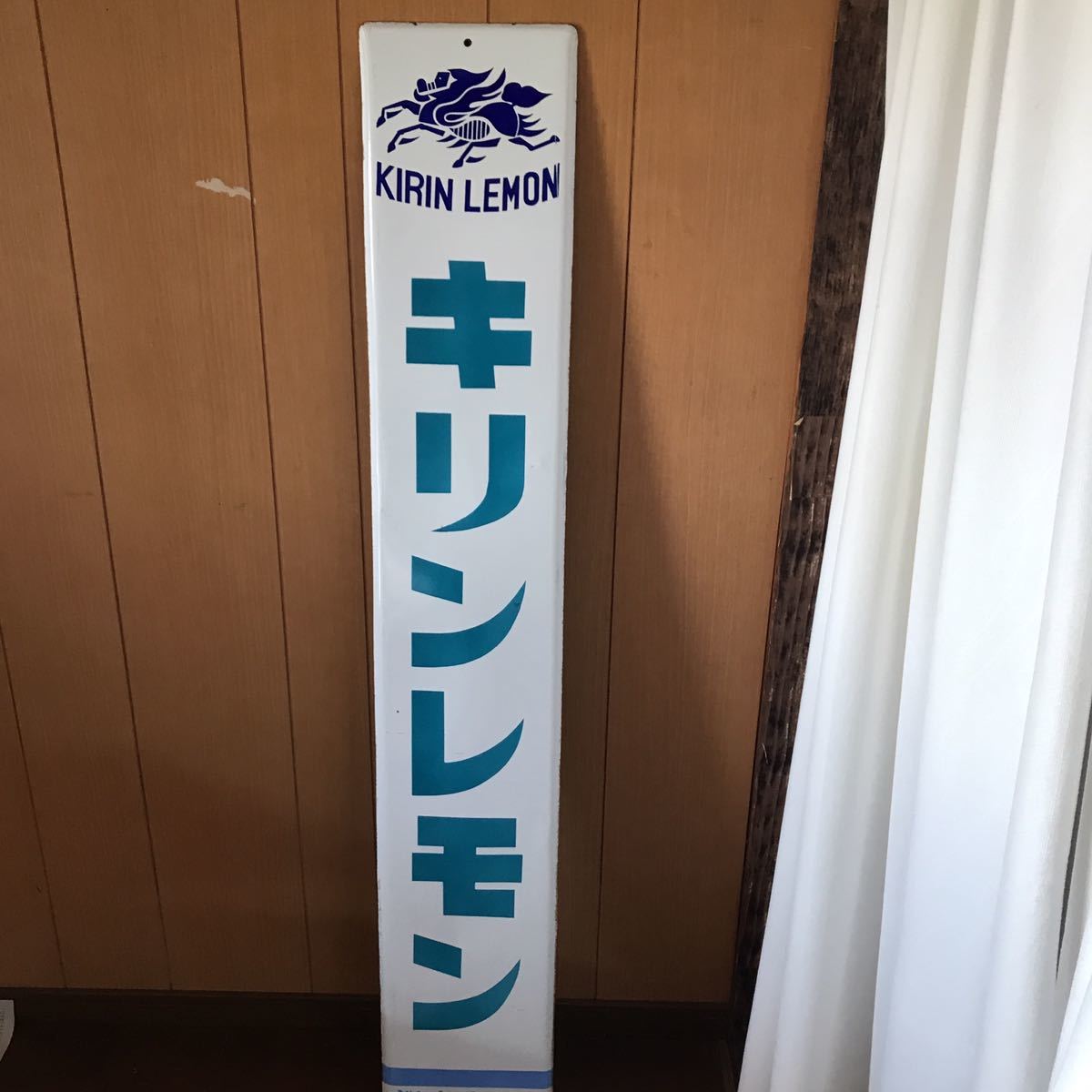 キリンレモン 長尺 ホーロー看板 昭和レトロ 麒麟麦酒 当時物 琺瑯看板 昭和レトロ ホーロー 当時物 琺瑯看板 麒麟麦酒株式会社 キリンビール