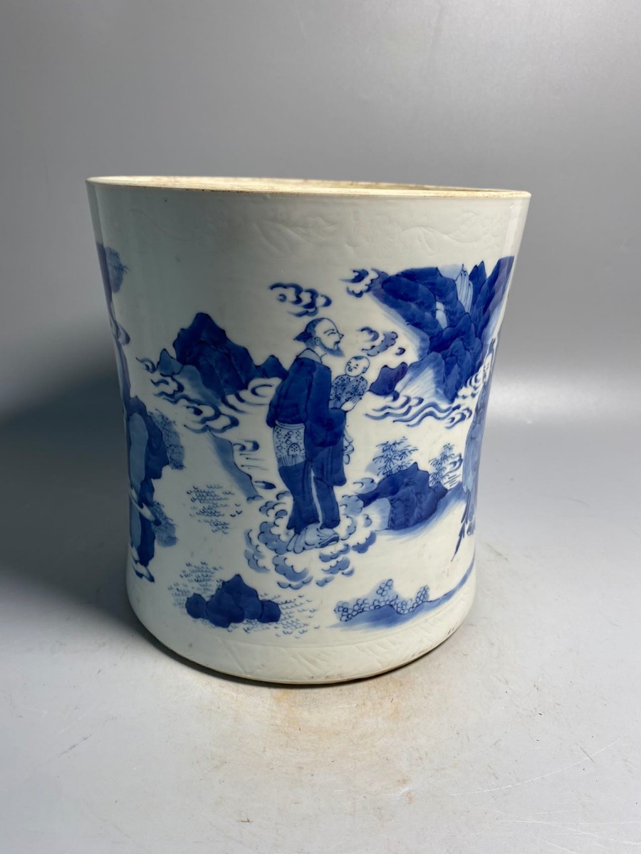 【超激得，格安】 旧家蔵出 陶磁器 景徳鎮製 文房具 筆筒 青花 花瓶 花入 煎茶道具 中国古玩 唐物 中国美術 花道具(清)｜売買されたオークション情報、yahooの商品情報をアーカイブ公開 - オークファン 清