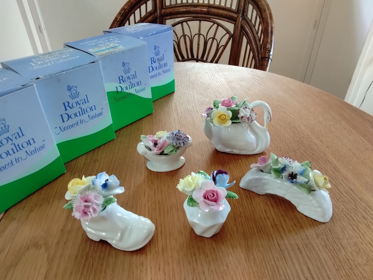 royal doulton ロイヤルドルトン フローラルコレクション 5種 陶花