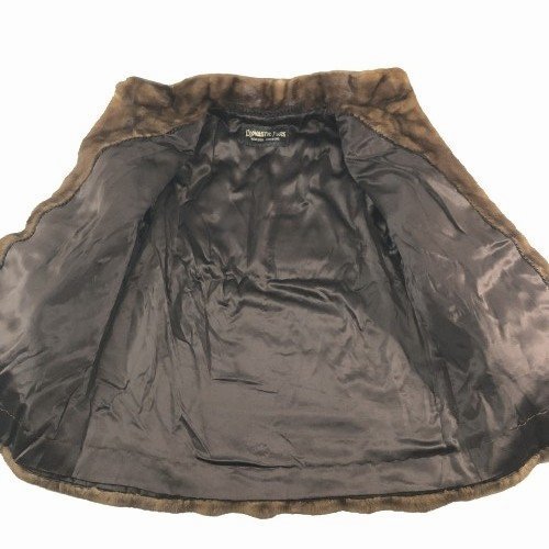DYNASTIC FUR 美品 ショート丈 本ミンクファー コート M-L 茶 16