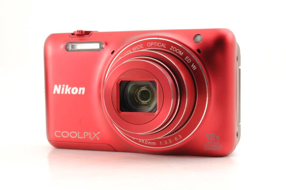 美品 動作品 ニコン Nikon COOLPIX S6600 クールピクス 赤 レッド コンパクトデジタルカメラ 管K4743