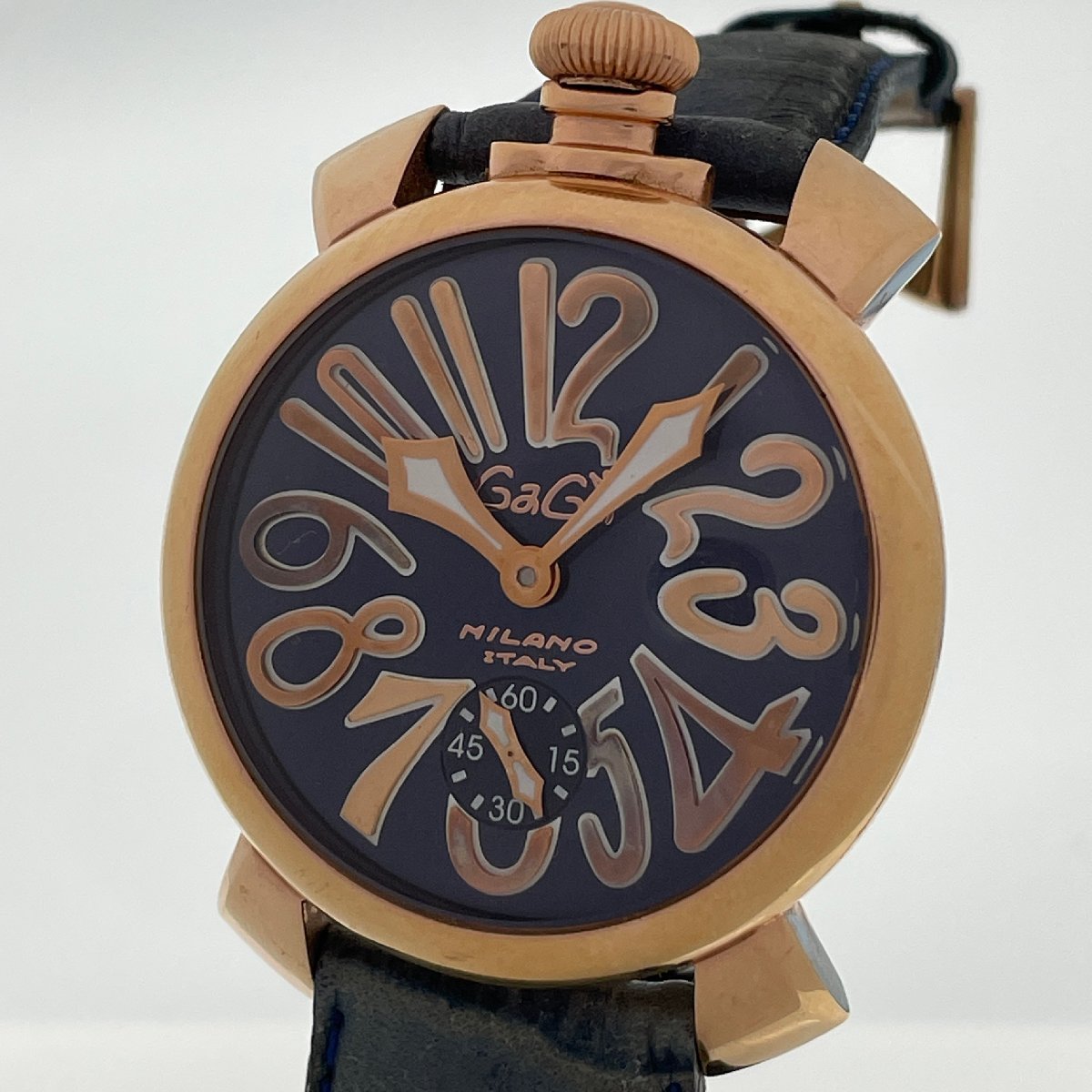 ω美品【GAGAMILANO ガガミラノ MANUALE48 マヌアーレ メンズウォッチ 