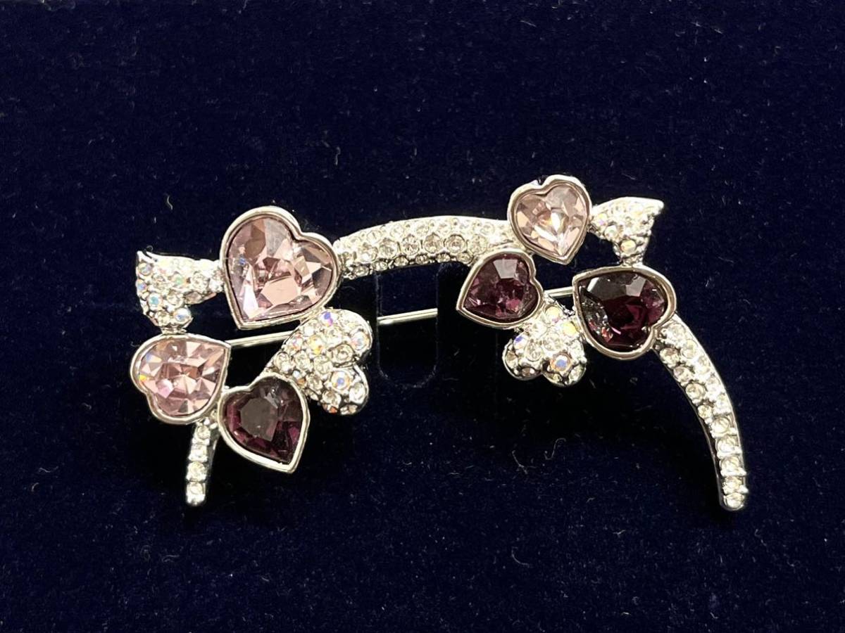 美品 豪華 SWAROVSKI スワロフスキー リーフ ラインストーン 