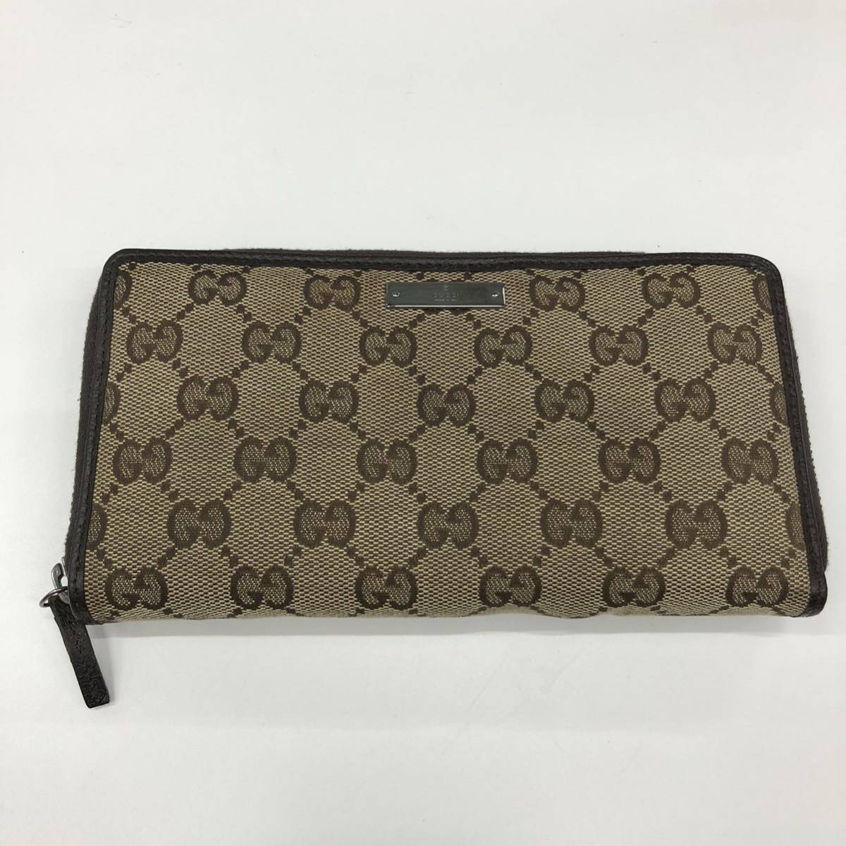 B1162/【中古品】GUCCI 112724 GGキャンバス ラウンドファスナー長財布 ブラウン ジッピーウォレット グッチ