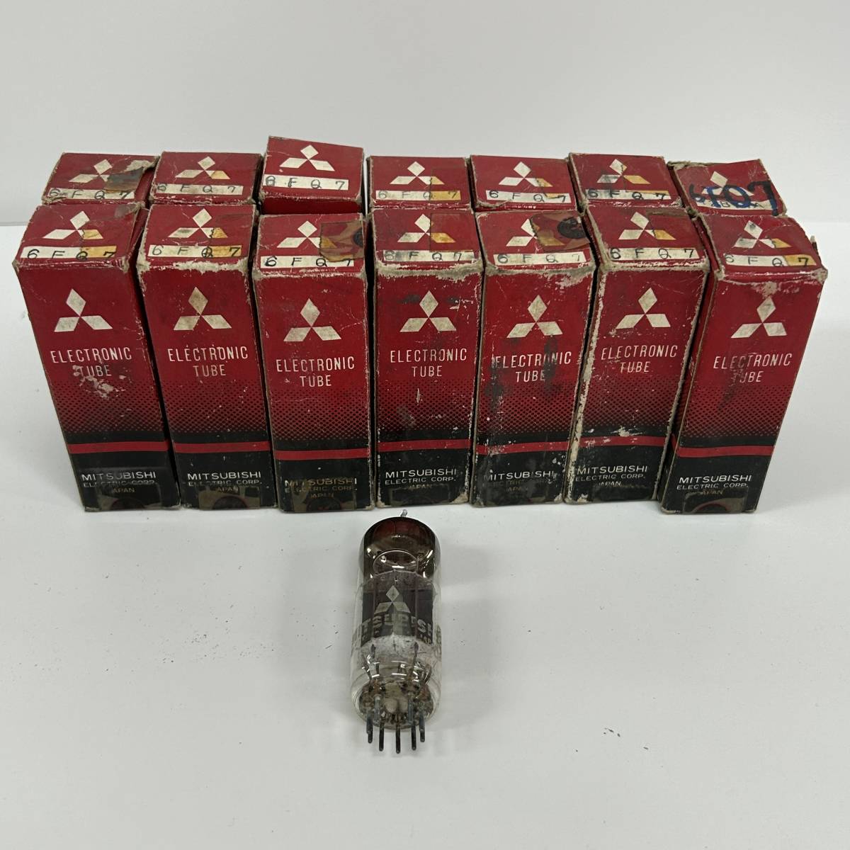 ★5-11-9-8★ 三菱 真空管 6FQ7 14個 まとめ 真空管アンプ パーツ 部品 中古 動作未確認 ジャンク品_1