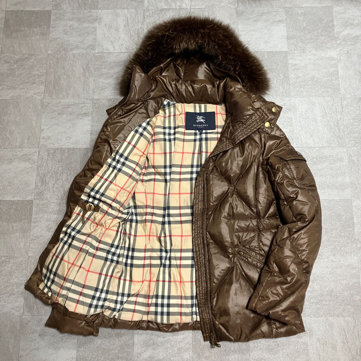 A14/ 1円 極美品 BURBERRY LONDON バーバリーロンドン ダウン 