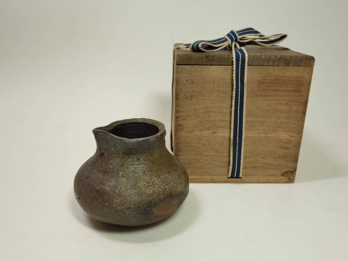 ∇花∇“某資産家蔵出し品” 江戸時代前～中期 古備前自然釉壷 野性味ある豪放な姿 ◇9 貝古備前雀口汁次（桃山時代） 笹田仁史 珠光文琳写