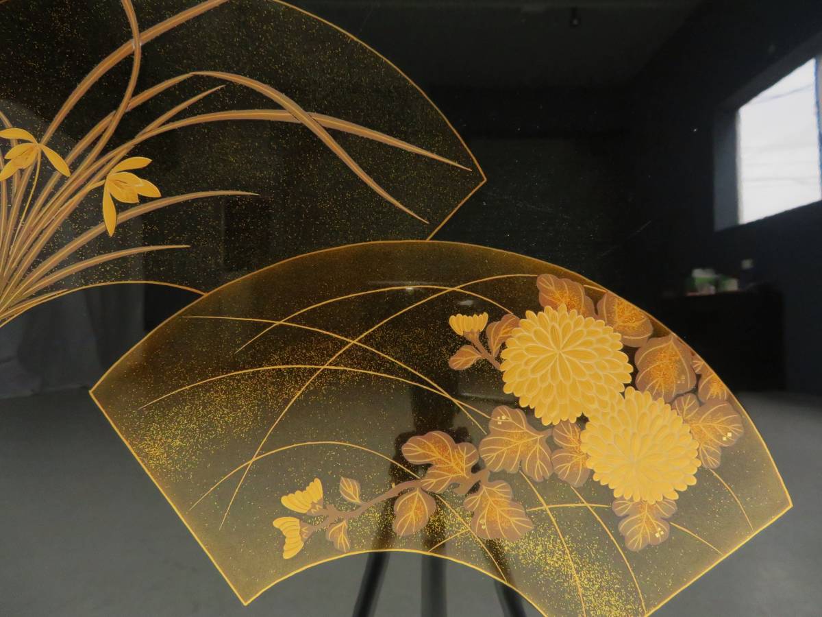 最高級 伝統工芸 輪島塗 金蒔絵 螺鈿 沈金 山水図 衝立 間仕切り