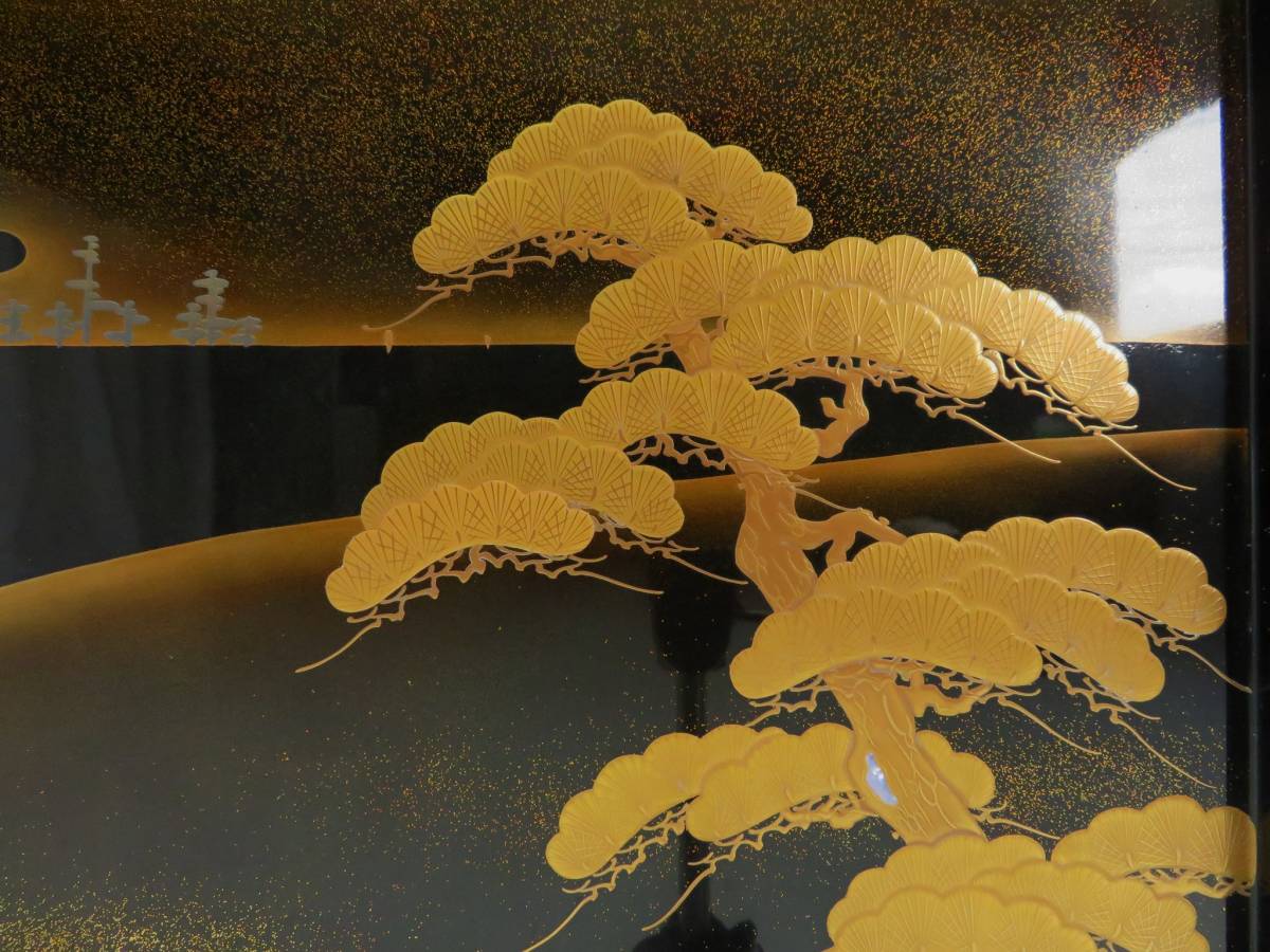 最高級 伝統工芸 輪島塗 金蒔絵 螺鈿 沈金 山水図 衝立 間仕切り