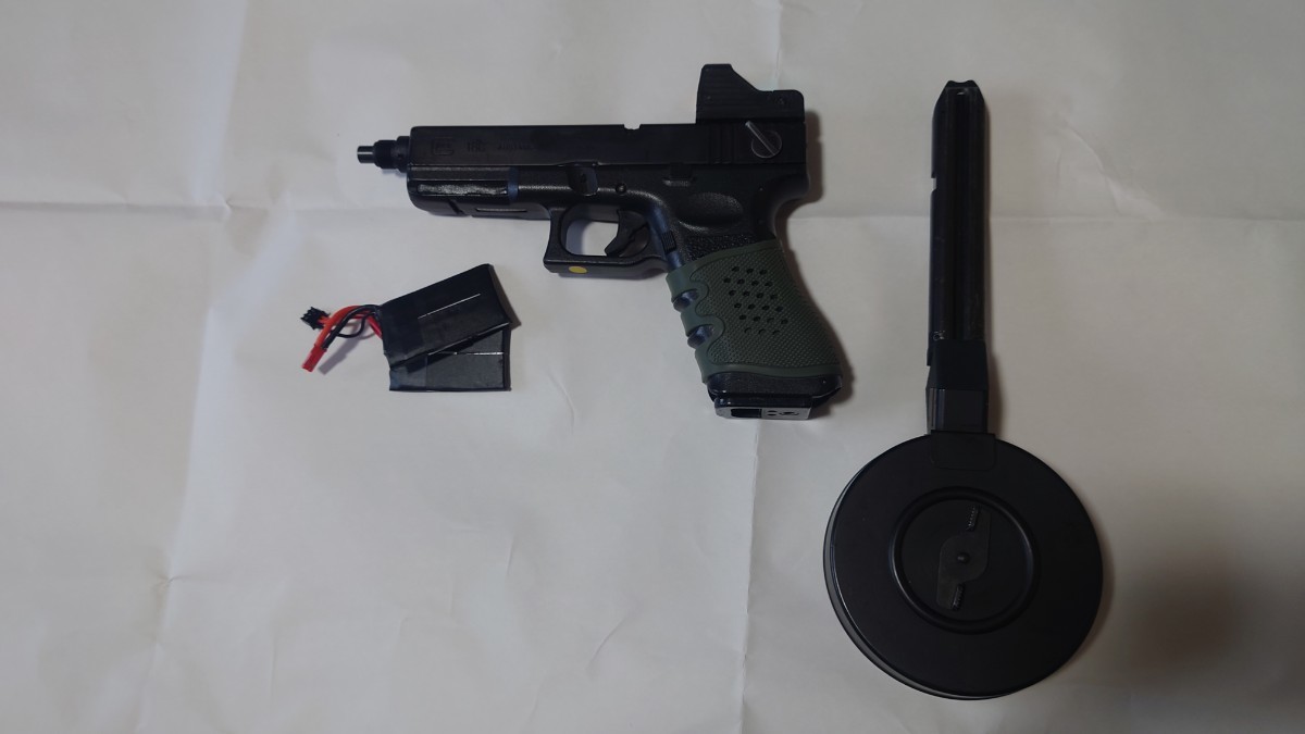 ☆東京マルイ 電動ハンドガン グロックG18C フルカスタム MP5ドラムマガジン付☆