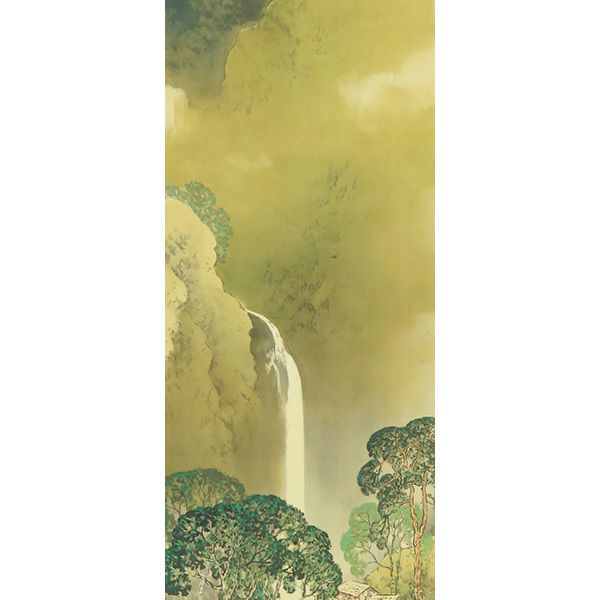 B-3850【真作】川北霞峰 肉筆絹本青緑 緑陰趣暑 共箱 二重箱 掛軸/日本画家 京都 師・菊池芳文 京都市美術工芸学校教諭 帝展審査員 書画_5