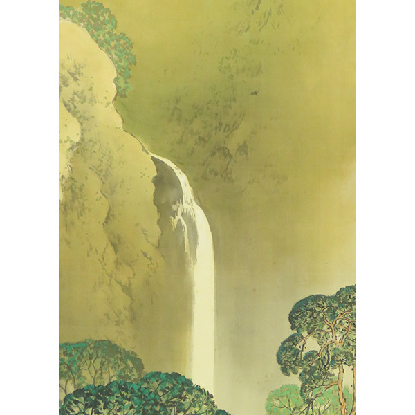 B-3850【真作】川北霞峰 肉筆絹本青緑 緑陰趣暑 共箱 二重箱 掛軸/日本画家 京都 師・菊池芳文 京都市美術工芸学校教諭 帝展審査員 書画_7