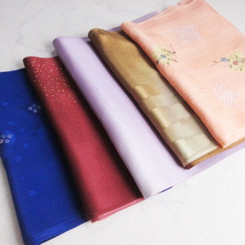 3387k■ 暈し染め 刺繍 帯揚げ まとめて5点セット 和装小物 ■ ひまわり